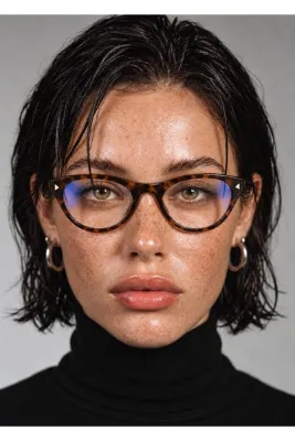 TomyHelf Cat Eye Model Mavi Işık Korumalı Optik Uyumlu Cam Değiştirilebilir Bilgisayar Gözlüğü