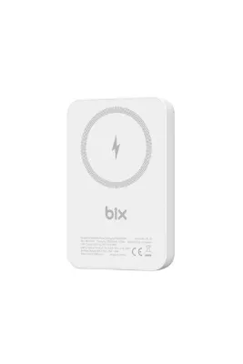 Bix PB112 10000mAh 15W Manyetik Kablosuz ve 20W USB-C Hızlı Şarj Destekli MagSafe Qi Uyumlu Mini Powerbank Beyaz