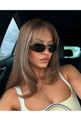 Goldmine Unisex Premium Minna Y2K Güneş Gözlüğü UV400 Siyah