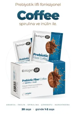 COLLAGEN LIFE Prebiyotik Lif ( İnulin ) Spirulina & Hindiba İçeren Kahve