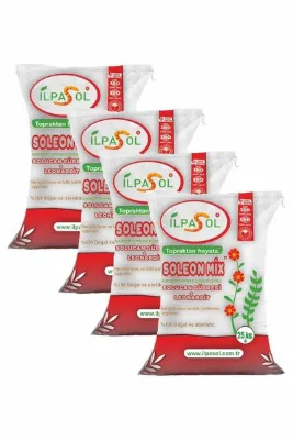 ilpasol Soleonmix Solucan Gübresi Leonardit Karışımlı Organik Toprak Düzenleyici Gübre 100 Kg 4 Çuval