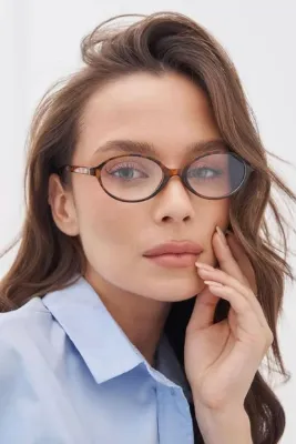 REN EYEWEAR Tr Miux Ver2 Logosuz Leopar Desenli Oval Çerçeve Popüler Şeffaf Ekran Gözlüğü