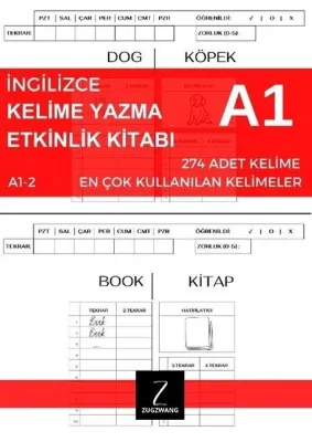 İngilizce Kelime Yazma Etkinlik Kitabı A1 - 2 En Çok Kullanılan Kelimeler
