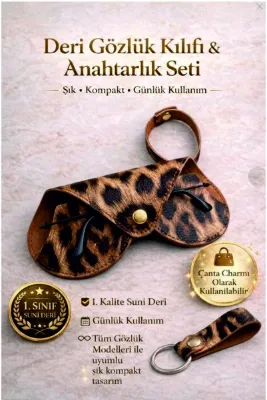 RONYA LEATHER Asılabilir Gözlük Kılıfı Kalp Model