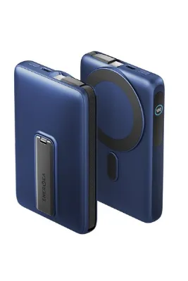Energea MagPac Ultra 10000mAh Qi2 25W Dahili Kablolu Standlı Manyetik Powerbank - Mavi