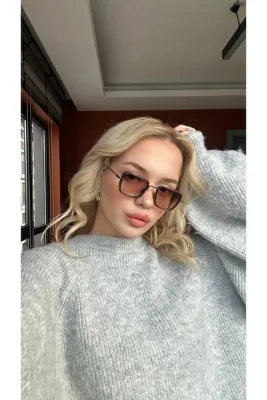 Angel Eyes Small Kare Kahverengi Çerçeve Kahverengi Cam Minimal Güneş Gözlüğü Yüksek Kalite CE Belgesi