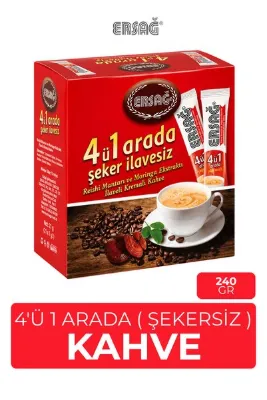 Ersağ 4 Ü 1 Arada Reişi Mantarı ve Moringa İçeren Çözünebilir Kahve 240 Gr