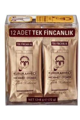 Mehmet Efendi MEHMETEFENDİ TEK FİNCAN KAHVE 6 GRAM 12 ADET