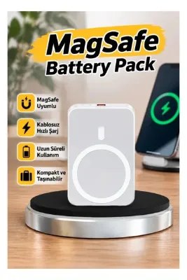canrodi MagSafe Battery Pack – 15 W Kablosuz ve 27 W Lightning Şarjlı Kompakt Güç Bankası