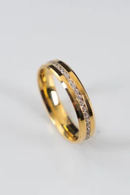 BR Alyans 4mm Taşlı Kesme 925 Ayar Gümüş Alyans , Nişan Yüzüğü