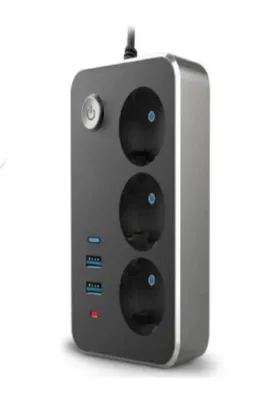 YTE 2 USB 1 Type C Akım Korumalı 3'lü 2 Metre Uzatma Kablosu