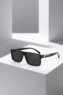 Poloair Polarize Dikdörtgen Çerçeveli Erkek Güneş Gözlüğü Siyah Antrasit Renk PLG-2108C1