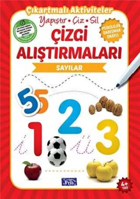 Çizgi Alıştırmaları - Sayılar 4 Yaş