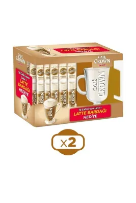 Ülker Cafe Crown Latte 16'lı Paket + Bardak Hediyeli x 2 Adet