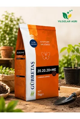 GÜBRETAŞ 20.20.20+ME 1Kg (Klor İçermeyen Yaprak ve Damlama Sulama Gübresi)