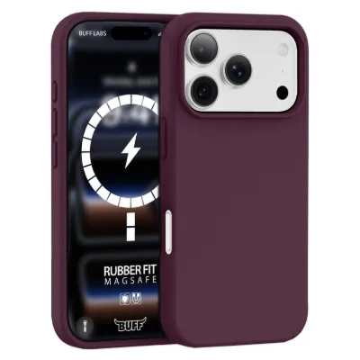 Buff iPhone 18 Pro / 17 Pro MagSafe Rubber Fit Kılıf - Dark Cherry