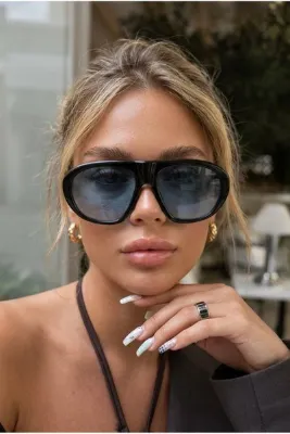 Eyesofia Pyrona Vintage Siyah Mavi- İndigoUnisex Ultra Hafif Uv400 Filtreli Güneş Gözlüğü