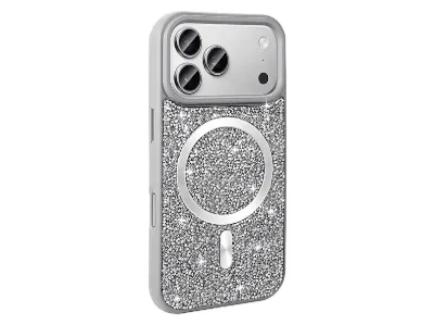 LOPARD iPhone 17 Pro Uyumlu Pırlanta Tasarımlı Mgsafe Şarj Özellikli Mozaik Silikon Kapak Telefon Kılıfı Çok Renkli