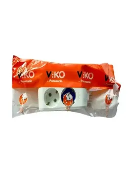 VİKO 2'li 3 Metre Kablolu Topraklı Üçlü Grup Priz