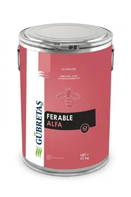 GÜBRETAŞ FERABLE ALFA 25 KG DEMİR ŞELATI Yüksek oranda %6 DEMİR EDDHA - %4.8 ORTHO-ORTHO KLOROZ ÖNLEYİCİ SARARMALAR İÇİN