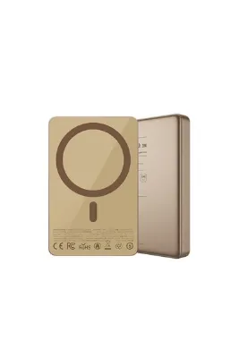 Recci Hızlı Şarj Özellikli Magsafe Powerbank RP35 PD 20W Led Göstergeli 15W 10000mAh Gold Gold