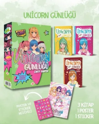 Unicorn Günlüğü Seti - Yeşil Günlük - Kutulu
