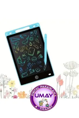 YAKUT 8,5 Inç Writing Silinebilen Lcd Grafik Dijital Kalemli Çizim Tableti (MAVİ)