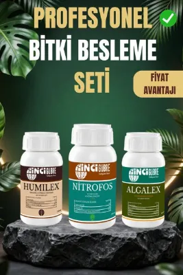 İnci Gübre Bitki Coşturan & Canlandırıcı / Avantajlı 3'lü Sıvı Gübre Seti - Nitrofos + Humilex + Algalex 250 ML