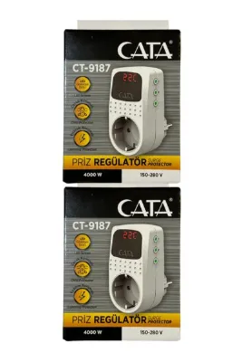 Cata CT-9187 4000W Akım Korumalı Led Göstergeli Priz (2 Adet)