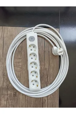 VİKO Multi-let Ekonomik 5'li 10 Metre Anahtarlı Grup Priz Topraklı Çocuk Korumalı