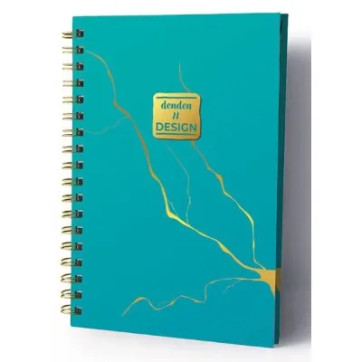 Denden 17 x 24 Mermer Turkuaz Butik Defter