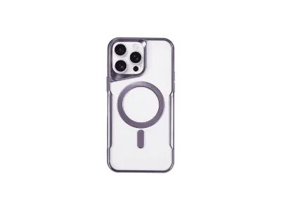 NEWFACE iPhone 15 Pro Max Uyumlu Boyi Magsafe Silikon Kapak Telefon Kılıfı Derin Mor
