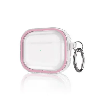 Movenchy AirPods Pro 2 Shiny Şeffaf Kılıf - Pembe