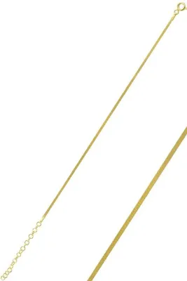 Söğütlü Silver Gümüş Altın Rengi 1,7 Mm Kalınlığında Italyan Yassı Bileklik Sgtl10096gold
