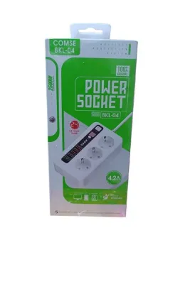 comse 4.2 A Akıllı 3'lü Priz Akım Korumalı Zaman Ayarlı 3 Pd 2 Usb 2 Metre Uzatma Kablosu