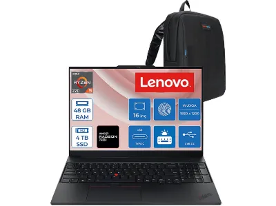 LENOVO Thinkpad E16 WUXGA IPS 21ST0058TXF20 Intel Core i5-220 48 GB RAM 4 TB SSD 16 inç FreeDOS Laptop Siyah