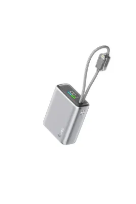 Ttec ReCharger Pro TFT 10.000mAh PD 35W USB-C ve Lightning Dahili Kablolu Taşınabilir Hızlı Şarj Aleti Powerbank 2BB279G