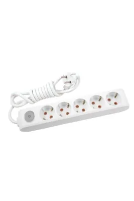 VİKO Multi-Let Anahtarlı Beşli Topraklı Grup Priz 3 Metre Kablolu
