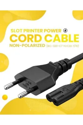 Yıldızan Nzr beautestore Avrupa AB 2- Yuvalı Yazıcı Güç Kablosu Kablosu, Polarize Olmayan (IEC-320-C7 - CEE 7
