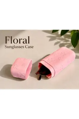 Lucylund Çiçek Desenli Gözlük Kılıfı – Güneş Gözlüğü Kabı, Şık ve Koruyucu Gözlük Kutusu 15x5,5x3,7cm iç ölçüler