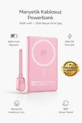 4 Berry Y353S POWERBANK 5.000 MAH MAGNETIC WIRELESS PEMBE
