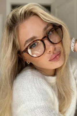 Eyesofia Petts Unisex Leopar Çerçeveli Blue Block Mavi Işık Filtreli Gözlük