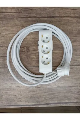 Viko 3 Metre Ekonomik 3'lü Grup Priz Topraklı 3 Metre Bakır Kablo