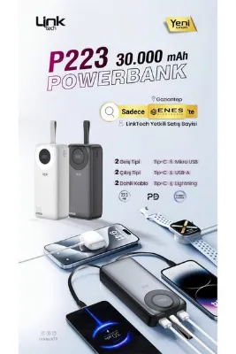 Linktech Link Tech P223 30000 mah 225.5 w beyaz renk powerbank