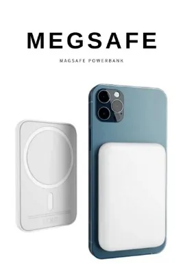 KALİTESENİNLE İphone-15-16-17 Uyumlu Magsafe Battery Pack 5000 Mah Powerbank Kablosuz Wireless Batarya Şarj Aleti