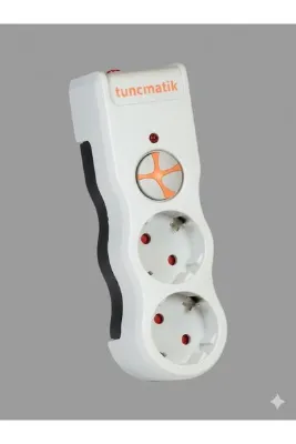 Tunçmatik İKİLİ Akım Korumalı Priz 1050 Joule – Çocuk Kilitli & Sigortalı Güvenlik