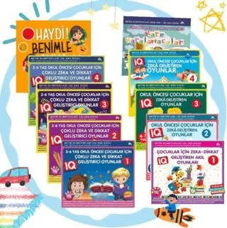 3-4-5-6-7 Yaş ve Üzeri Çocuklar İçin Zeka ve Dikkat Geliştiren Rengarenk Akıl Oyunları 10 Kitap
