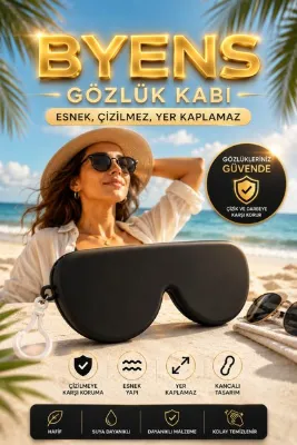 BYENS Gözlük Kabı Koruma Kılıfı Güneş Gözlüğü Saklama Kılıf Silikon Kutusu Katlanabilir Cam Koruyucu Askılı