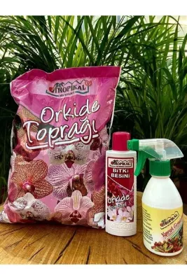 CANBOTANİK Orkide Toprağı 3 Litre Orkide Bitki Besinil Çiçek Bitki temizleyici İlacı 250 ml