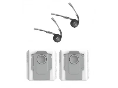 ROVEXA Roborock Q10 S5 & Q10 S5+ Uyumlu 2 Adet Yan Fırça 2 Adet Toz Torbası